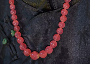收藏级 阿根廷 老矿料 冰种红纹石项链 18k金 塔珠项链